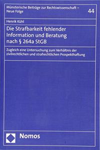 Die Strafbarkeit Fehlender Information Und Beratung Nach 264a StGB