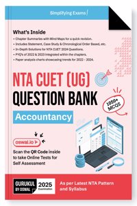 Gurukul NTA CUET (UG) Accountancy Question Bank Exam 2025 : 1050+ MCQs, Chapter Summary with Mind Maps, 2024 Solved Paper, PYQs, Paper Analysis Charts, Common University Entrance Test Computer Based