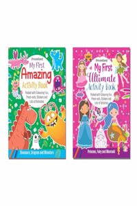 My First Amazing and Ultimate Book Pack- A Set of 2 Books for Kids Age 4 -7 Years| Dinosaurs, Dragons and Monsters | Princess, Fairy and Mermaid