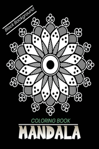 Mandala coloring book Black Background