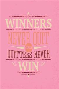 2019 - 2020 Mid Year 18 Month Student Organiser Winners Never Quit and Quitters Never Win - Mind Maps, Student Finance Planner, Goal Setting & Inspirational Quotes