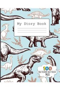 My Story Book 100 Half Blank Half Ruled Pages