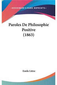 Paroles de Philosophie Positive (1863)