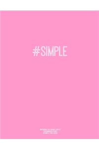Notebook for Cornell Notes, 120 Numbered Pages, #SIMPLE, Pink Cover