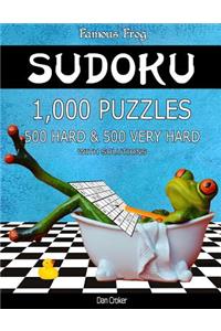 Famous Frog Sudoku 1,000 Puzzles With Solutions, 500 Hard and 500 Very Hard