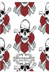 Skull With Flowers Pocket Notebook