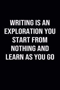Writing Is An Exploration You Start From Nothing and Learn As You Go