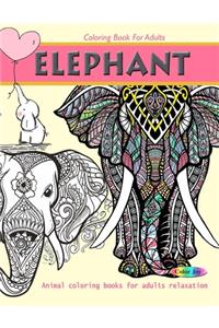 Elephant coloring book for adults