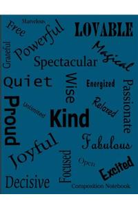 Affirmation Words Composition Notebook