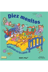 Diez Monitos Saltaban en la cama