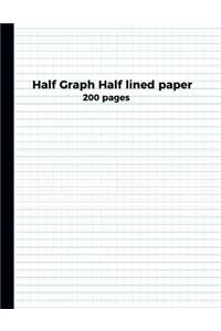 Half Graph Half Lined Paper 200 Pages