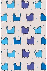Bullet Journal for Cat Lovers - Funny Cat Pattern the Blues
