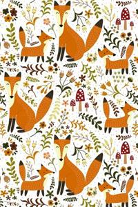 Journal Notebook Cute Foxes Pattern 1