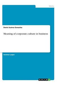 Meaning of corporate culture in business