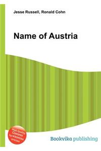 Name of Austria