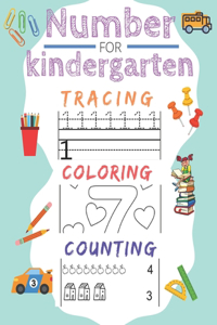 Number for Kindergarten Tracing Coloring Counting