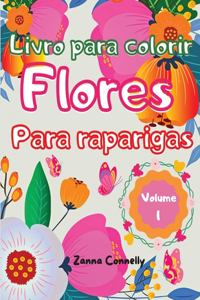 Livro para colorir flores para raparigas