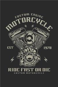 Custom Engine Motorcycle Notebook