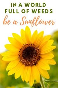 In a World Full of Weeds Be a Sunflower