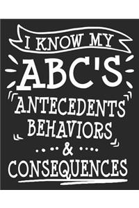 I Know My ABC'S Antecedents Behaviors & Consequences