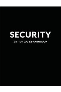 Security Visitor Log & Sign In Book