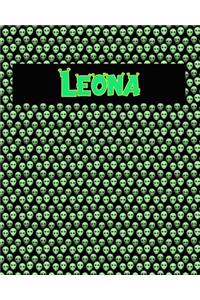 120 Page Handwriting Practice Book with Green Alien Cover Leona