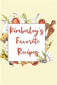 Kimberley's Favorite Recipes: Personalized Name Blank Recipe Book to Write In. Matte Soft Cover. Capture Heirloom Family and Loved Recipes