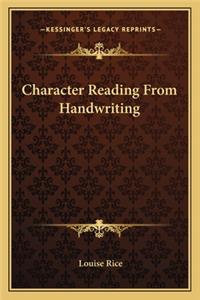 Character Reading From Handwriting