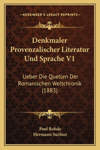 Denkmaler Provenzalischer Literatur Und Sprache V1