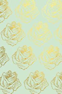 Faux Gold Roses Pastel Green Background Notebook/Journal
