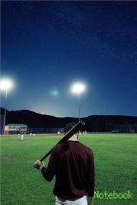 Baseball Field Notebook: Notepad Journal: College Ruled 6 x 9 in, 120 lined page notebook for work school college (kids, girls, boys, children) baseball bat ball pitch home 