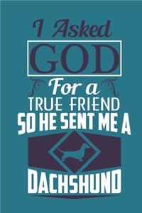 I asked god for a true friend so he sent me a dachshund