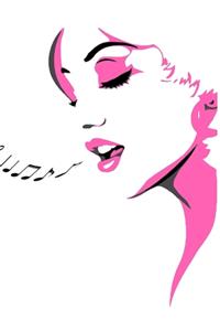 Lady Singing with Music Notes Notebook Journal