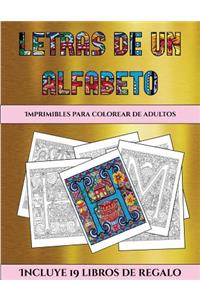 Imprimibles para colorear de adultos (Letras de un alfabeto inventado)