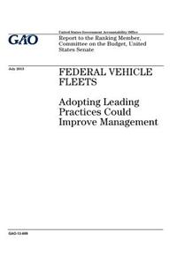 Federal vehicle fleets: adopting leading practices could improve management: report to the Ranking Member, Committee on the Budget, United States Senate.