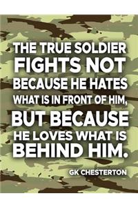 A True Soldier Fights Not Because Buy The True Soldier Fights Not Because He Hates What Is In Front Of Him  But Because He Loves What Is Behind Him Gk Chesterton Books Online At  Bookswagon & Get Upto