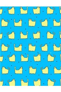 My Big Fat Journal Notebook For Cat Lovers Funny Cat Pattern In Blue