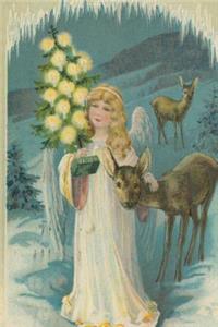 Vintage Angel Deer Snowy Winter Woods Christmas Eve Journal
