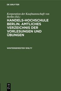 Wintersemester 1916/17