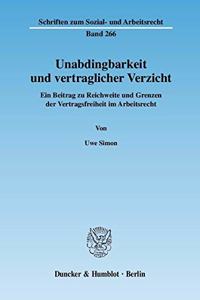 Unabdingbarkeit Und Vertraglicher Verzicht