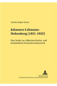 Johannes Lehmann-Hohenberg (1851-1925)