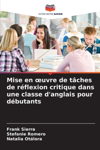 Mise en oeuvre de tâches de réflexion critique dans une classe d'anglais pour débutants