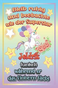 Bleib ruhig und beobachte wie Superstar Jeldrik funkelt während sie das Einhorn färbt