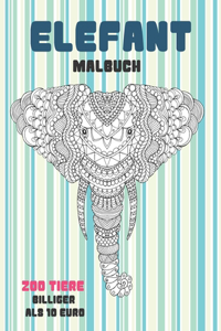 Malbuch - Billiger als 10 Euro - Zoo Tiere - Elefant