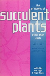 List of Names of Succulent Plants Other Than Cacti Published 1950-1992 from Repertorium Plantarum Succulentarum