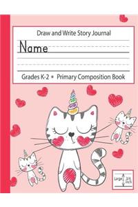 Draw and Write Story Journal Grades K-2 Primary Composition Book