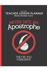 Teacher Lesson Planner 2019-2020 Monthly Weekly