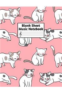 Blank Sheet Music Notebook: Easy Blank Staff Manuscript Book Large 8.5 X 11 Inches Musician Paper Wide 12 Staves Per Page for Piano, Flute, Violin, Guitar, Trumpet, Drums, Cell