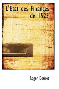 L' Tat Des Finances de 1523