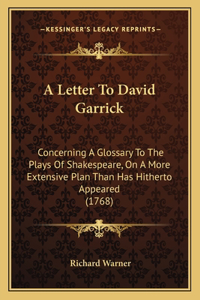 A Letter To David Garrick